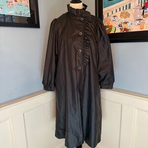 True Vintage 1980s Marmika by Fitz Black Lightweight Car Coat Driving Coat Sz 12